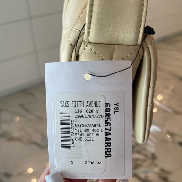 🌟SOLD🌟 NWT Yves Saint Laurent Le 57 Suede Leather Quilted Shoulder Bag - Picture 7 of 7